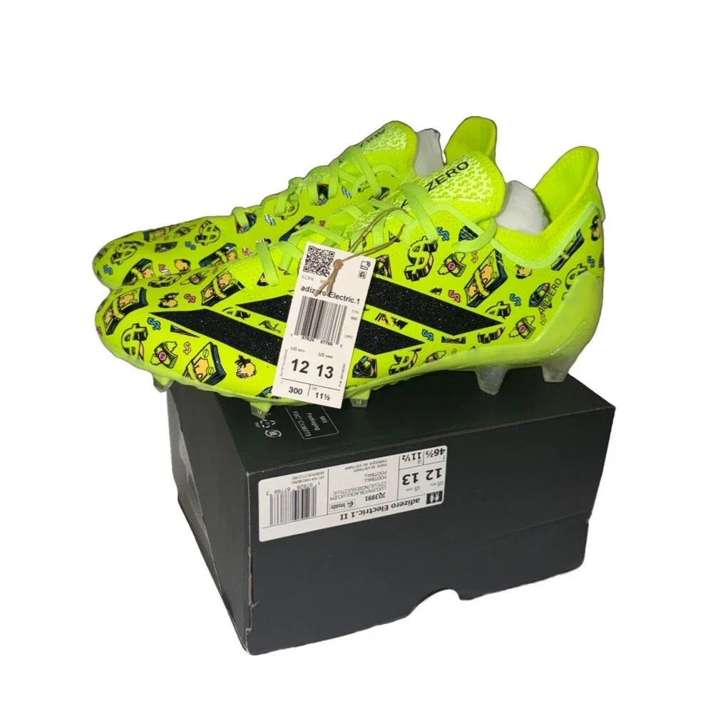 adidas Men’s Adizero Electric.1 II Play Money Football Cleats Lucid Lemon Sz 12